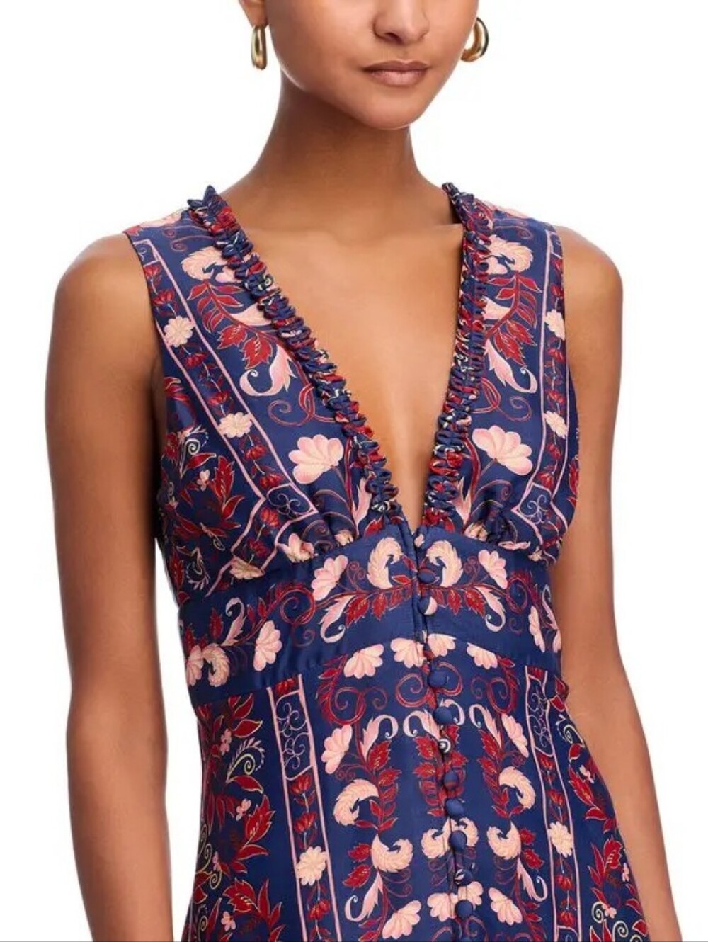 Farm Rio Boho Floral Scarf Midi Dress - Picture 2 of 15